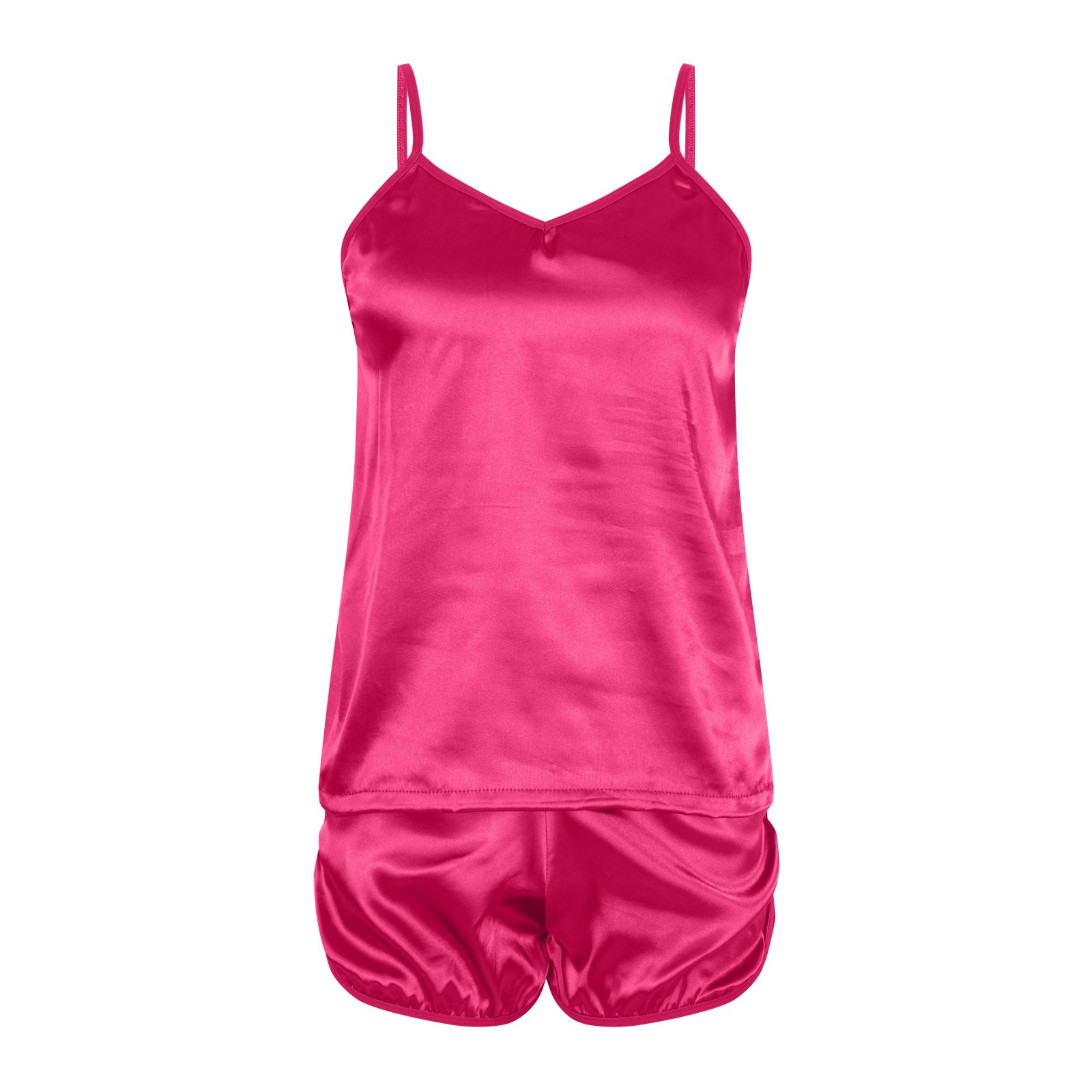 thumbnail image 4 of Conjunto de pijama sexy de seda para mujer: camisola y pantalones cortos de satén, tirantes finos en V, ropa de dormir tipo lencería para todas las estaciones, 4 of 5